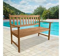 Premium Acacia Wood Outdoor Patio Bench - 48" W x 22" D x 33" H, Natural Oiled Garden Furniture for Pool, Beach, Backyard, Porch & Deck, Stylish Park Seating Solution