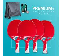 Cornilleau Premium+ Outdoor Table Tennis Accessory Pack, Cover + Tacteo 30 Bats + ITTF 2-Star Balls