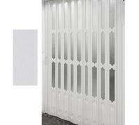 Premium Accordion Folding Doors, PVC Sliding Room Dividers with Checkered Acrylic Panels, Stylish Privacy Solution, Easy Installation Fittings Included (52x80in/132x203cm)