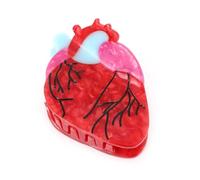 Premium Acetate Lung Hair Claw Clip | Realistic Anatomy Design with Blue Veins | Gift for Nurses, Medical Students, Respiratory Therapists (Heart)
