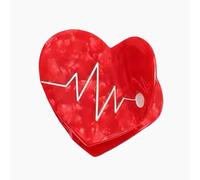 Premium Acetate Lung Hair Claw Clip | Realistic Anatomy Design with Blue Veins | Gift for Nurses, Medical Students, Respiratory Therapists (Red Heart)