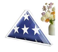 Premium Acrylic Memorial Flag Display Case | Flag Box for Veterans, Retirees & Patriotic Heroes | Elegant to Service & Honoring Loved