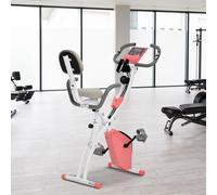 Premium Adjustable 2-in-1 Exercise Bike - LCD Monitor, Pulse Sensor, Pink - HOMC