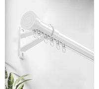 Premium Adjustable Aluminum Curtain Track Rod - Wall Mounted 1-8M, White/Black, Ideal for Curtains, Drapes & Room Dividers - 25.6FT Smooth Sliding System for Easy Use