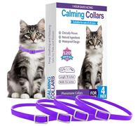 Premium Adjustable Cat Calming Collar Savings Pack: 4 Long Lasting 120 Days of Calm; Safe Cat Pheromones Help Anxiety, Reduce Stress, Urine Marking, Scratching; Indoor or Outdoor Cats Vet-Recommended