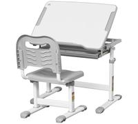 Premium Adjustable Tiltable Kids Desk & Chair Set w/ Drawer, Pen Slot, Hook - Hi