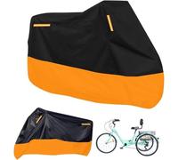Premium Adult Tricycle Cover, Fit All 3-Wheel Bike or Motorcycles Outdoor and Indoor Storage, 104" L x 43.3" W x 49" H (Black & Orange) (Black & Orange)