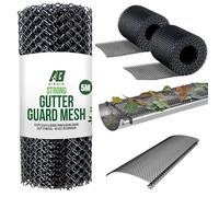 Premium Aibulo Gutter Guard Mesh - 15cm x 5m Leaf Protection Mat to Block Leaves, Moss, and Debris - Prevent Drain and Guttering Blockages - Black Drain Covers for Ultimate Protection