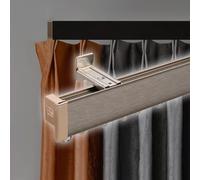 Premium ain Track System - 19ft Hidden Wall Mount Sliding Rail for Blackout ains Detive ain Rod Bracket for Doorways - Ideal for Offices & Homes (Gray)