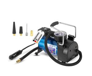 Premium ALCA Germany handy 12V Air Compressor Pump 35L 7 BAR 100PSI Illuminate Pressure Gauge, Adapters, All Types Tyres Inflator, Cigarette Plug, 11.5FT Power Cord A227500
