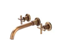 Premium All Copper Wall Mounted Black Basin Faucet Concealed Hot & Cold Tap for Home Use Durable One Piece Design Elegant Brown Split Finish Ideal for Modern Bathrooms