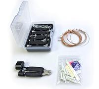 Premium All-Metal Closed-Back Guitar Tuning Peg Set of 6 (3L+3R) +Red Copper Strings Bridge Pins & Nut for Acoustic Guitar, Includes Installation Tools (Round-head)
