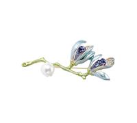 Premium Alloy Magnolia Blossom Pin Elegant Detailing For Attaching To Scarves Shawls Formal Attire Long Lasting Shines Multi Purpose Magnolia Flower Brooch