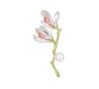Premium Alloy Magnolia Blossom Pin Elegant Detailing For Attaching To Scarves Shawls Formal Attire Long Lasting Shines Multi Purpose Magnolia Flower Brooch