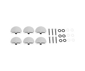 Premium Alloy Tuner Machine Head Semicircle Buttons for Electric Guitar and Bass - Sturdy, Resistant Replacement with Sleek Silver Finish, Set of 6