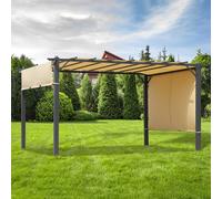 Premium Aluminium Garden Pergola by Croft 3 x 4m Retractable Beige