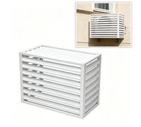 Premium Aluminum Air Conditioner Cover 2-3HP - White Shutter Design Weatherproof Protection from Rain & Debris Optimal Ventilation Durable Outdoor Use 110x60x80CM.