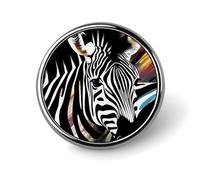 Premium Aluminum Alloy Round Badge, Abstract Animal Zebra Brooch Gifts Accessories Lightweight Metal Emblem for Men Women, Durable & Fashionable Lapel Pin for Hat, Jacket, Backpack
