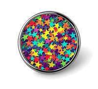 Premium Aluminum Alloy Round Badge, Many Stars Brooch Gifts Accessories Lightweight Metal Emblem for Men Women, Durable & Fashionable Lapel Pin for Hat, Jacket, Backpack