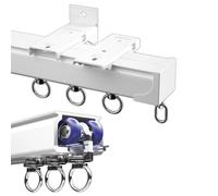 Premium Aluminum Curtain Track System - Soundproof Room Divider with Complete Accessories for Ceiling or Wall Mount - Ideal for Curtains and Drapes (White, 440cm)