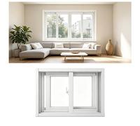 Premium Aluminum Horizontal Sliding Window, Clear Tempered Glass Sliding Windows for House Shed Basement, Easy Install Home Replacement Windows(White,58x53cm(23x21"))