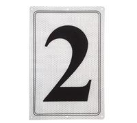 Premium Aluminum Number Sign 2-12" X 8" Parking Spot Reflective Number Signs, Large Metal Number Sign for Office,Floor, Dock, Court, Aisle, Field and Outdoor Use, Weather-Resistant, Waterproof, High