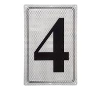 Premium Aluminum Number Sign 4-12" X 8" Parking Spot Reflective Number Signs, Large Metal Number Sign for Office,Floor, Dock, Court, Aisle, Field and Outdoor Use, Weather-Resistant, Waterproof, High