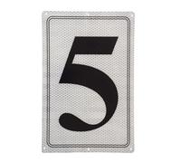Premium Aluminum Number Sign 5-12" X 8" Parking Spot Reflective Number Signs, Large Metal Number Sign for Office,Floor, Dock, Court, Aisle, Field and Outdoor Use, Weather-Resistant, Waterproof, High