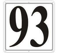 Premium Aluminum Number Signs 93 - 12" X 12" Parking Spot Number Signs, Large Metal Numbered Signs for Floor, Dock, Court, Aisle, Field and Outdoor Use, Weather-Resistant, Easy Mounting, High