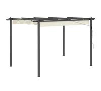 Premium Aluminum Pergola Gazebo - Retractable Roof Canopy, Cream White - Strong,