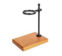 Premium Aluminum Pour-Over Coffee Stand with Solid Wood Base for Drip Brewing Compatibility with Standard Cone Filters (T-Black)