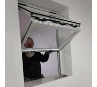 Premium Aluminum Sliding Window with Tempered Glass Foldable Up Down Serving Window for Coffee Shop & Flower Stand (White 20x40in/51x102cm)