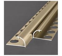 Premium Aluminum Tile Trim Strips - 250cm Flooring Transition Rail for Laminate 10.5-12.5mm Height Elegant Gold Finish Durable Joint Profile for Seamless Edges