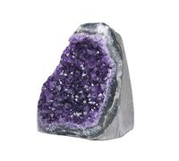 Premium Amethyst Geode Stone Large Crystal Cluster [2 to 2.5 lb.] - Each Piece is Unique & Natural - Real Raw Healing Crystal Rock from Uruguay - Deep Purple Decoration - FREE Selenite Wand