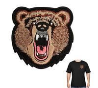 Premium Angry Embroidered Growling Bear Embroidery Tactical Patch, Military Morale Badge Armband Applique with Hook and Loop Back for Jackets Vests Caps and Backpacks 3.15" Tactical Emblem
