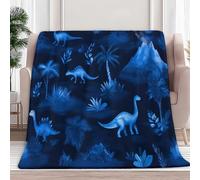 Premium Animal Dinosaur Volcano Printed Blankets, Super Soft Flannel Plush Cozy Lightweight Green Throw Blanket for Baby Kids Boys Girls 79 × 80 inch - King Size