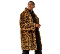 Premium Animal Print Faux Fur Coat Roman Tan 12