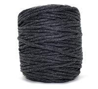 Premium Anthracite Grey Macrame Cord, 200 m / 656 ft of 3 mm Thick Natural Cotton Thread Yarn Macrame Rope for Wall Hangings, Plant Hangers, DIY Crafts, Home Decorations, Gift Wrapping (Reel)