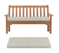 Premium AntiSlip Bench Cush Removable Cover 5cm Thick Foam Seat Pad for Outdoor Garden & Indoor Window Sill 140x35cm White Replacement Pillow