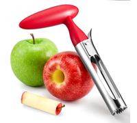 Premium Apple Corer Tool - Ergonomic Handle & Sharp Serrated Blades, Food-Grade Stainless Steel Apple Cores Remover of Kitchen Tool, Easy to Use for Pears, Bell Peppers & Fruit Vegetable, Red