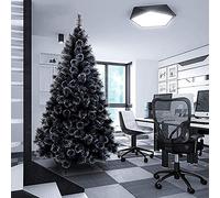 Premium Artificial Christmas Tree,Black Spruce Hinged Xmas Tree,Dense Branch Tips Christmas Tree Easy Assembly Halloween Holiday Decor For Office-Black 210cm/7ft