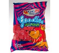 Premium Artisanal Assorted Sweets - Liquorice, soft, Fruity & Fizzy Bulk Pack by King Regal (Strawberry Wheels, 1KG)