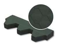 Premium Asphalt Roof Shingles, 25 Pcs Covers 32.2 sqft (3 sqm) - Green Hexagonal Shape Design Felt Shingles 31.5 in x 12.4 in (80 x 31.5 cm) Weather Resistant & Heavy-Duty Roofing Felt