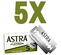 Premium Astra Superior Platinum Double Edge Razor Blades - Pack of 5 - Smooth and Durable Shaving Blades for Men and Women