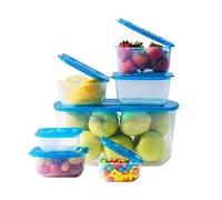 Premium Attached Food Storage Containers, Permanently Attached Plastic Lid, Never Lose & Space Saving Organization (7 Pack)