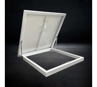 Premium Attic Roof Hatch - 36x30in White Securi Access Door, Heavy-Du Rainproof Metal Lid, Galvanized Steel Skylight for Safe Loft Entry