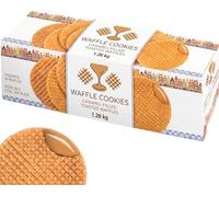Premium Authentic Dutch Caramel Stroopwafels - Classic Syrup Waffle Cookies for Tea & Coffee, Bulk Box (40 Waffles, 1.26kg)