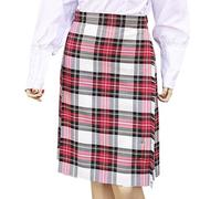 Premium Authentic Scottish Ladies 22 Inch Tartan Kilt - Perfect for Formal and Casual Occasions - Durable and Comfortable - Made Tartan Fabric in Scotland (Dress Stewart, Size 14)