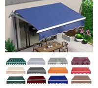 Premium Awning Replacement Fabric - Polyester Canopy Cover for Retractable Clamp Awnings Patio & Garden Sun Protection - Blue 5 x 3 m Awning Canvas