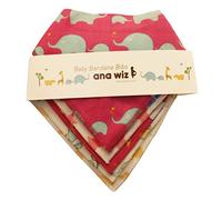 Premium Baby Bandana Bibs, 100% Organic Cotton, Set of 5 Unique Designs (Girls Set)